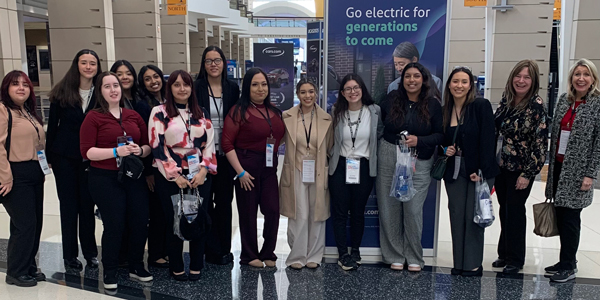 students and faculty at the Chicago Auto Show Media Day