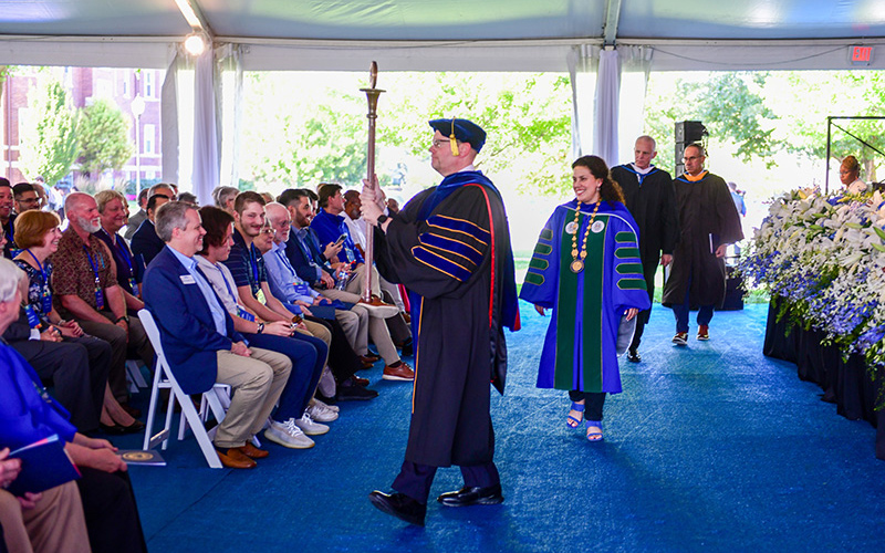 President Susana Rivera-Mills leaving ceremony