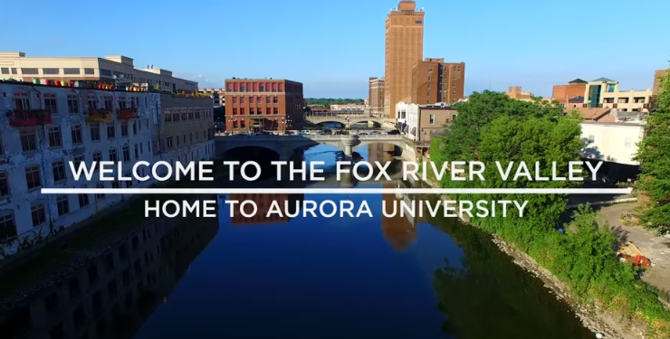 Aerial view of the Fox River Valley.